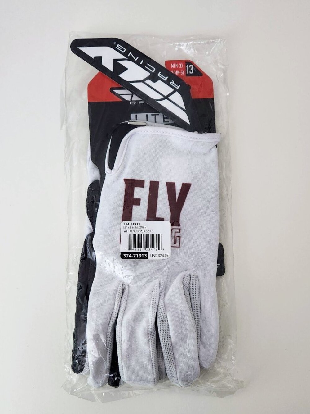 Fly Racing Lite L.E. Gloves, White/Copper Size 13 (374-71913)